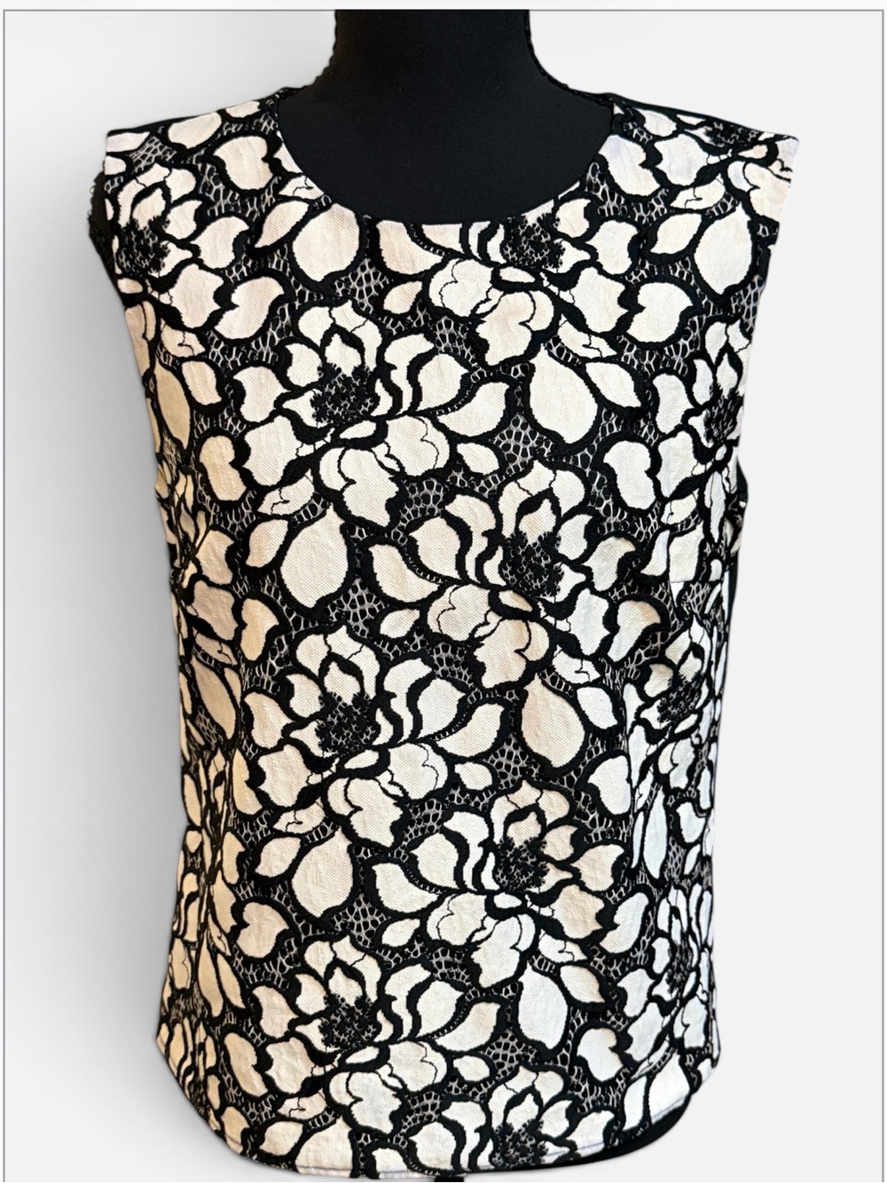Diane Von Furstenberg the "Betty" Floral Lace Tank Top Size 8